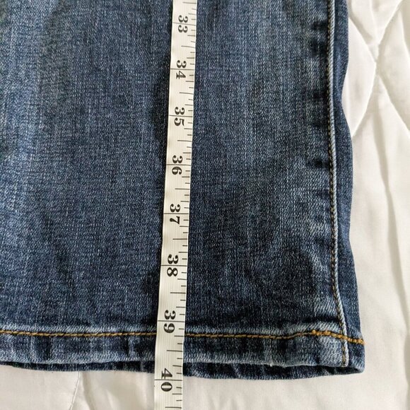 CAbi Straight Button-Fly Jeans Women's 8 Distressed Blue Dark Wash Denim #6068 - Picture 15 of 15